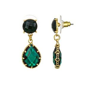 Lc Lauren Conrad Green Gold Dangle Earrings Kohls